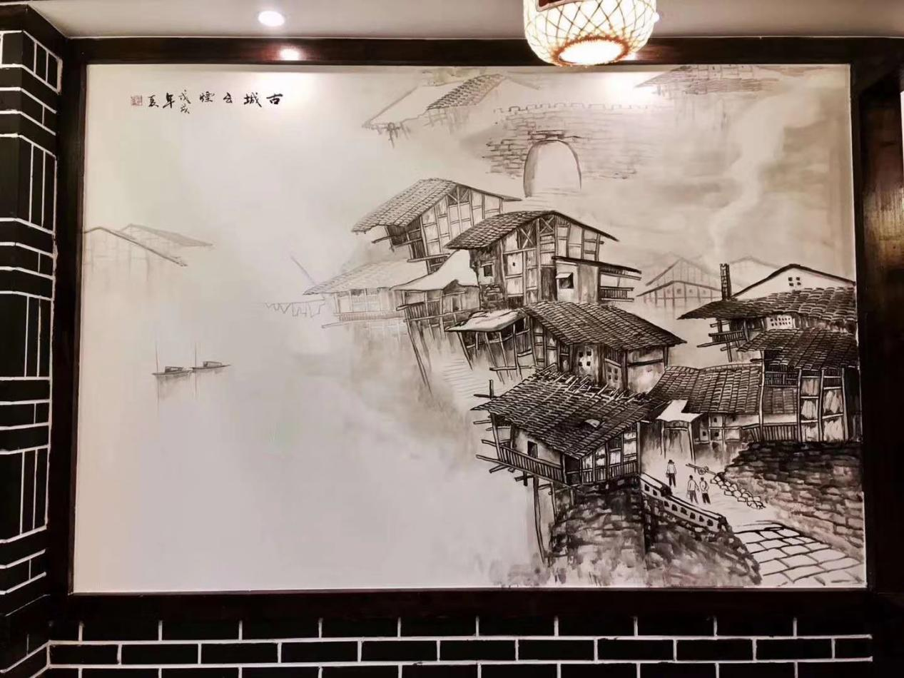 火锅店墙绘为您展示火锅店的饮食氛围