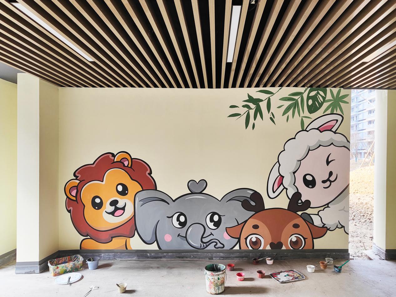 儿童游乐区架空层墙体彩绘